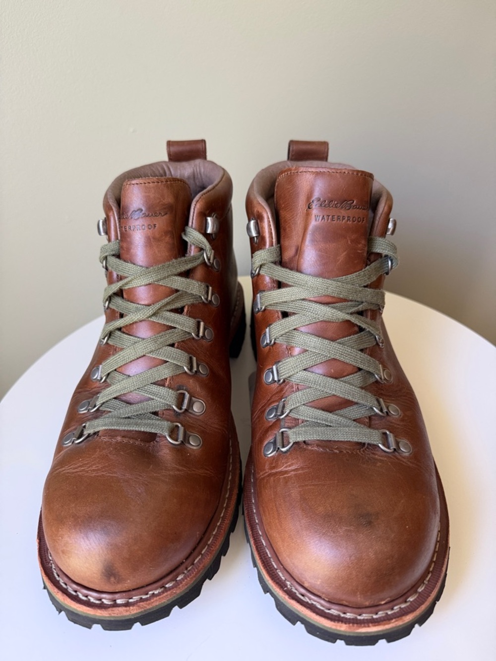 Eddie Bauer K Series Rugged Waterproof Leather Hiking Boots Vibram Sole Classic - Picture 12 of 16